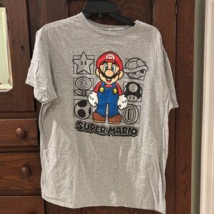 Super Mario Gray T-Shirt - Short Sleeve